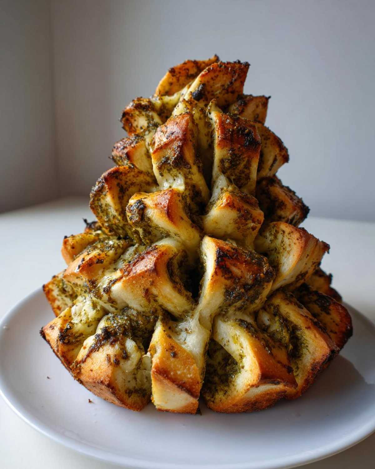 Pesto Christmas Tree Pull-Apart Bread - detail 4