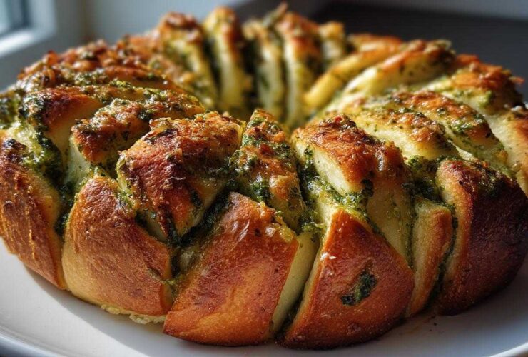 Pesto Christmas Tree Pull-Apart Bread