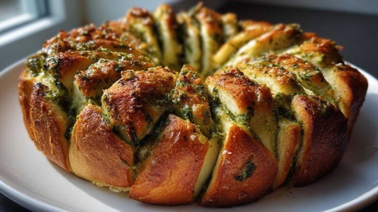 Pesto Christmas Tree Pull-Apart Bread