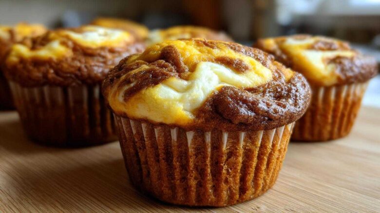 Pumpkin Cream Cheese Swirl Muffins