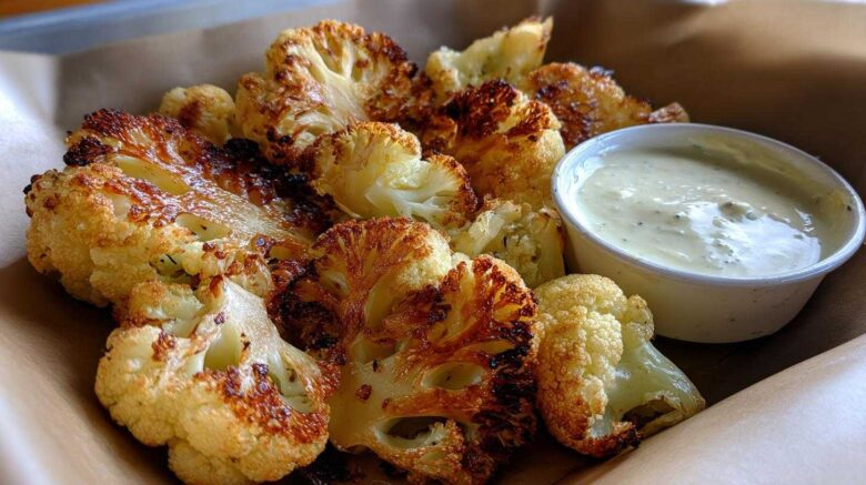 Roasted Cauliflower with Garlic Aioli