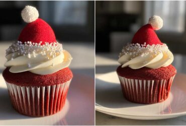 Santa Hat Cupcakes