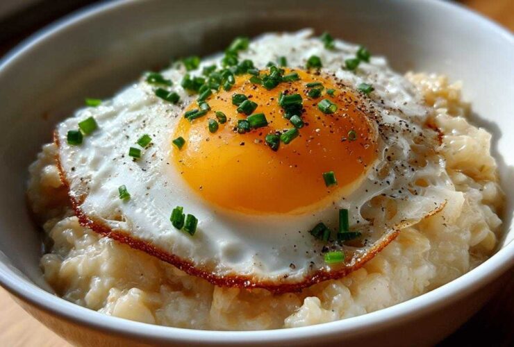 Savory Oatmeal with Fried Egg