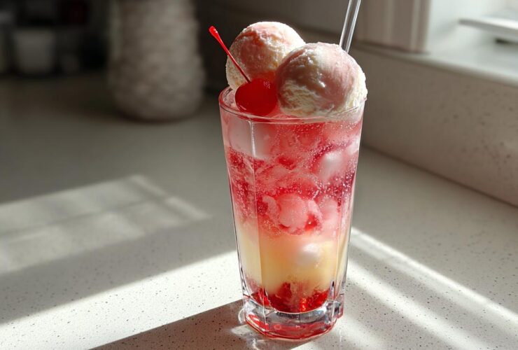 Shirley Temple Ice Cream Float
