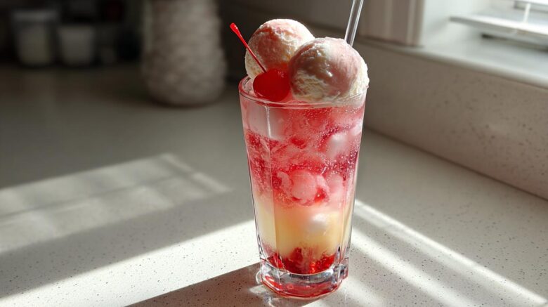 Shirley Temple Ice Cream Float