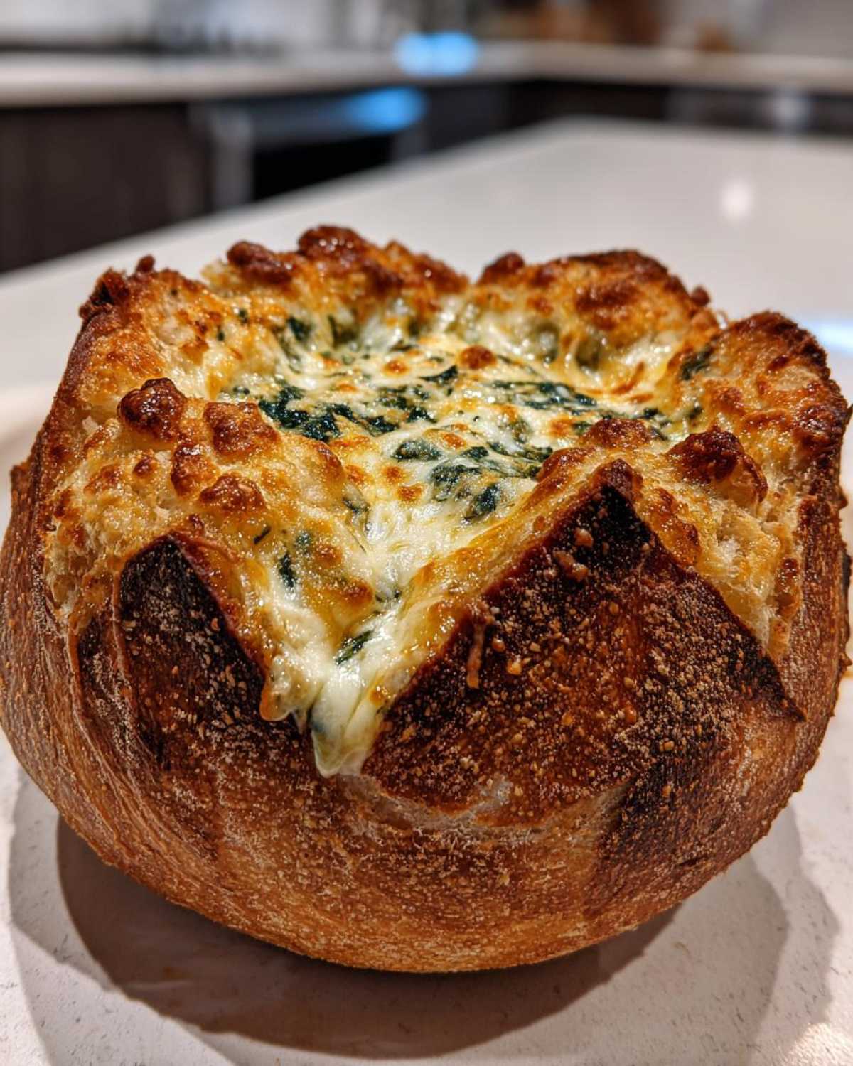 Spinach Artichoke Dip Bread Bowl - detail 3