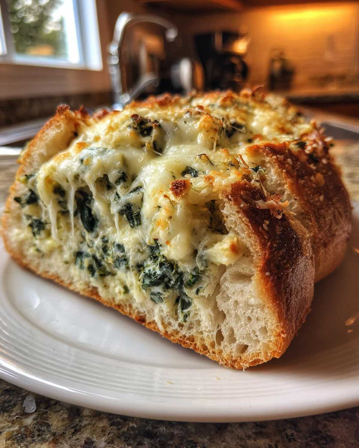 Spinach Artichoke Dip Stuffed Bread - detail 4