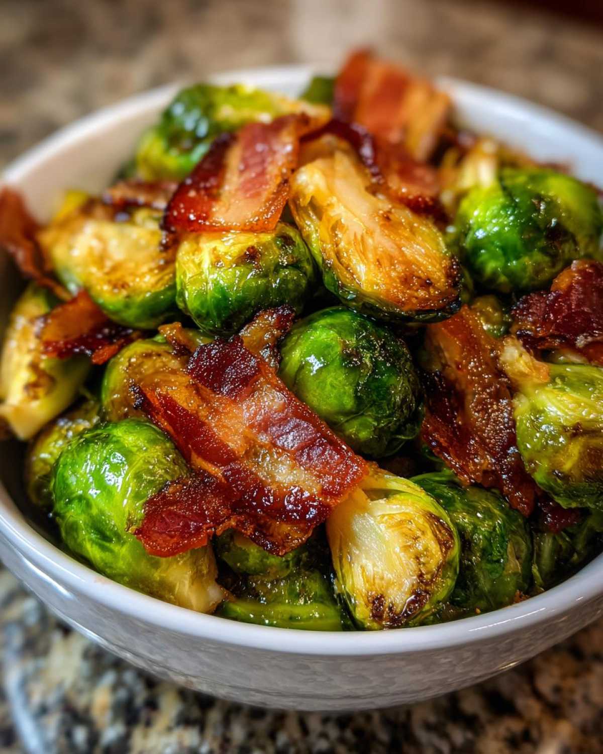 Sticky Maple Bacon Brussels Sprouts - detail 1