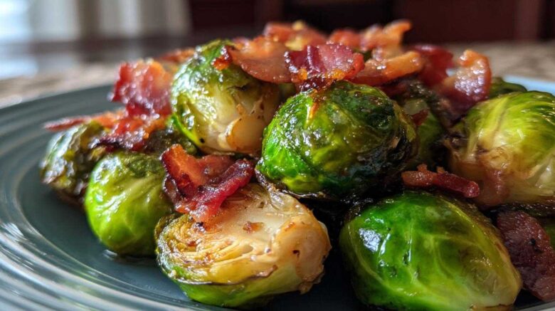 Sticky Maple Bacon Brussels Sprouts