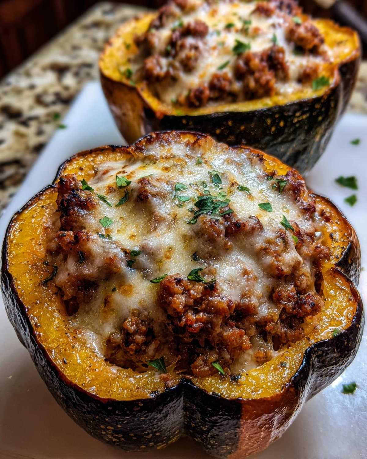 Stuffed Acorn Squash with Sausage and Rice - detail 3