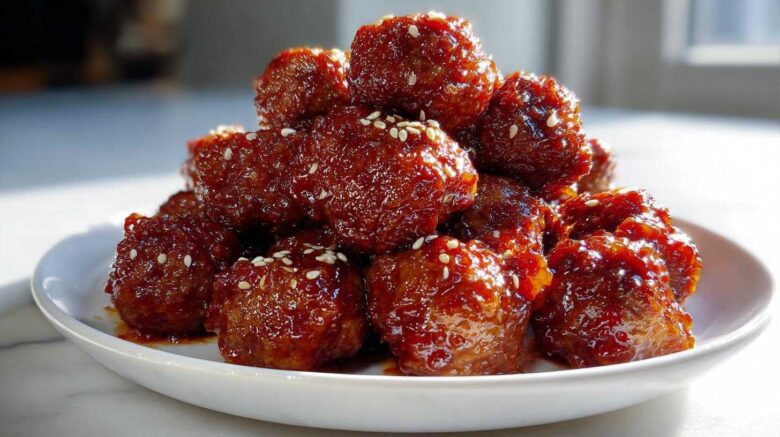Sweet Chili Glazed Cocktail Meatballs