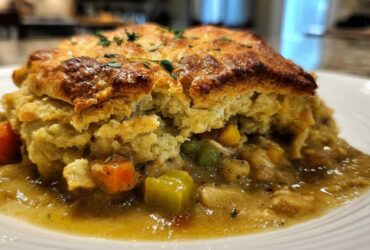 Turkey Pot Pie with Biscuit Crust