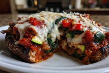Veggie Stuffed Portobello Pizzas