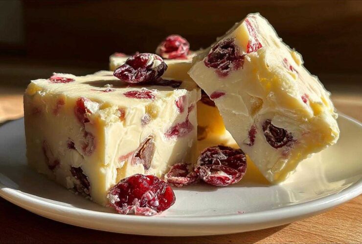 White Chocolate Cranberry Fudge