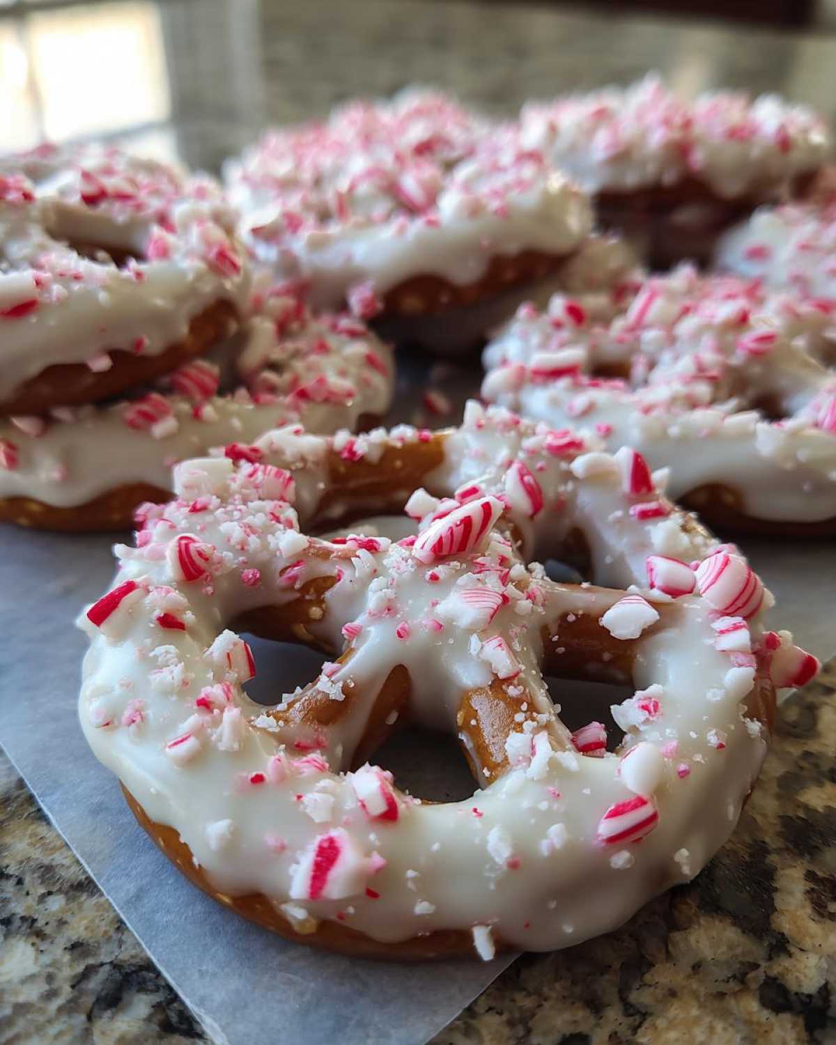 White Chocolate Peppermint Pretzels - detail 1