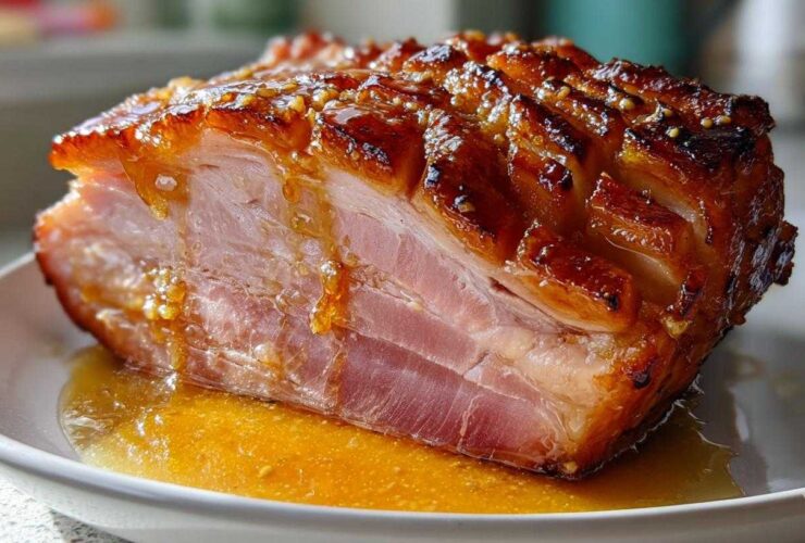Apricot Ginger Glazed Ham