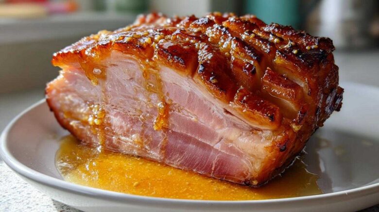 Apricot Ginger Glazed Ham