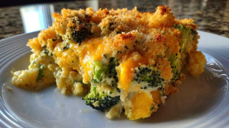 Broccoli cheddar squash casserole