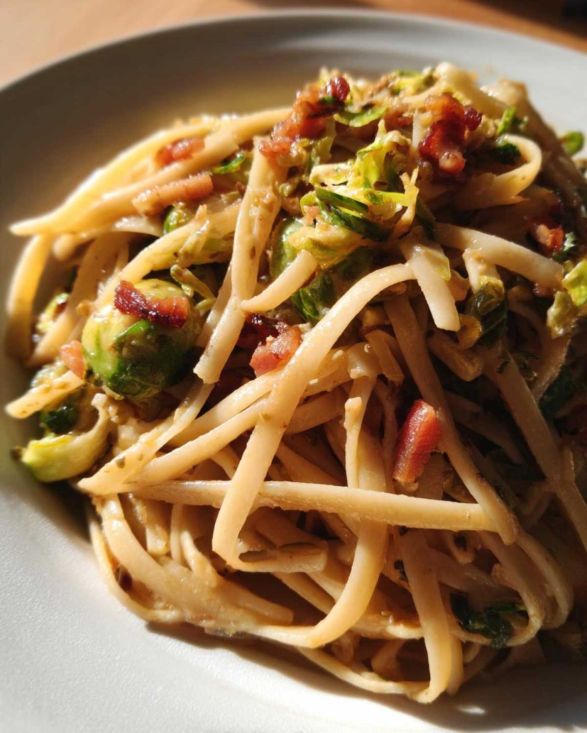Brussels Sprouts and Bacon Pasta - detail 1