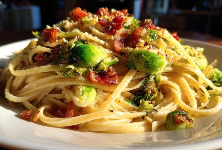 Brussels Sprouts and Bacon Pasta