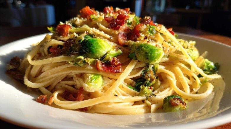 Brussels Sprouts and Bacon Pasta