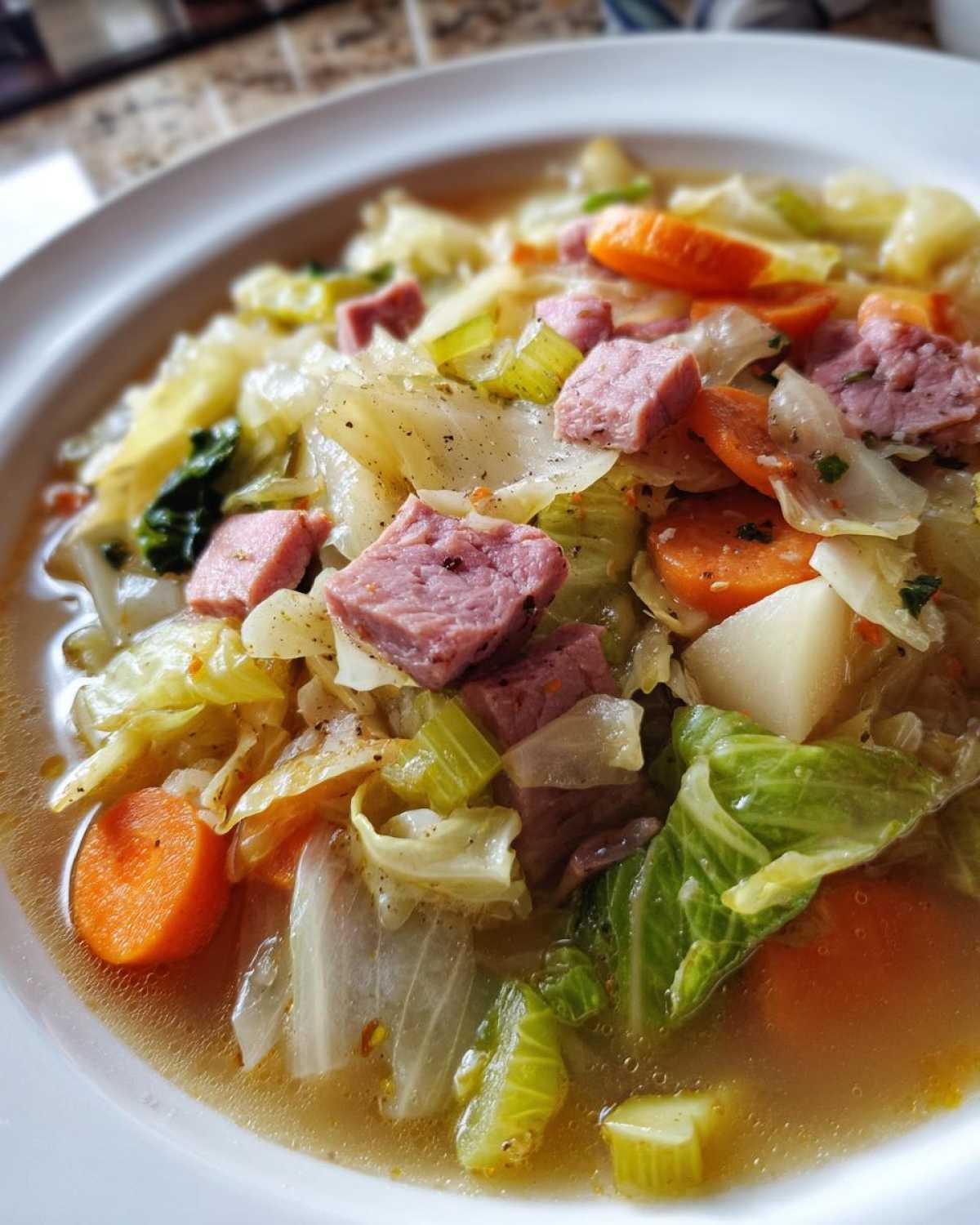 Cabbage and Ham Stew - detail 1