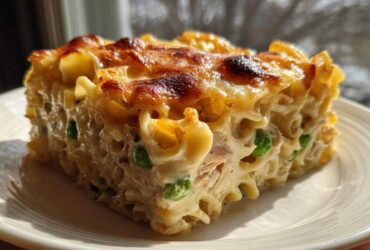 Cheesy tuna noodle casserole