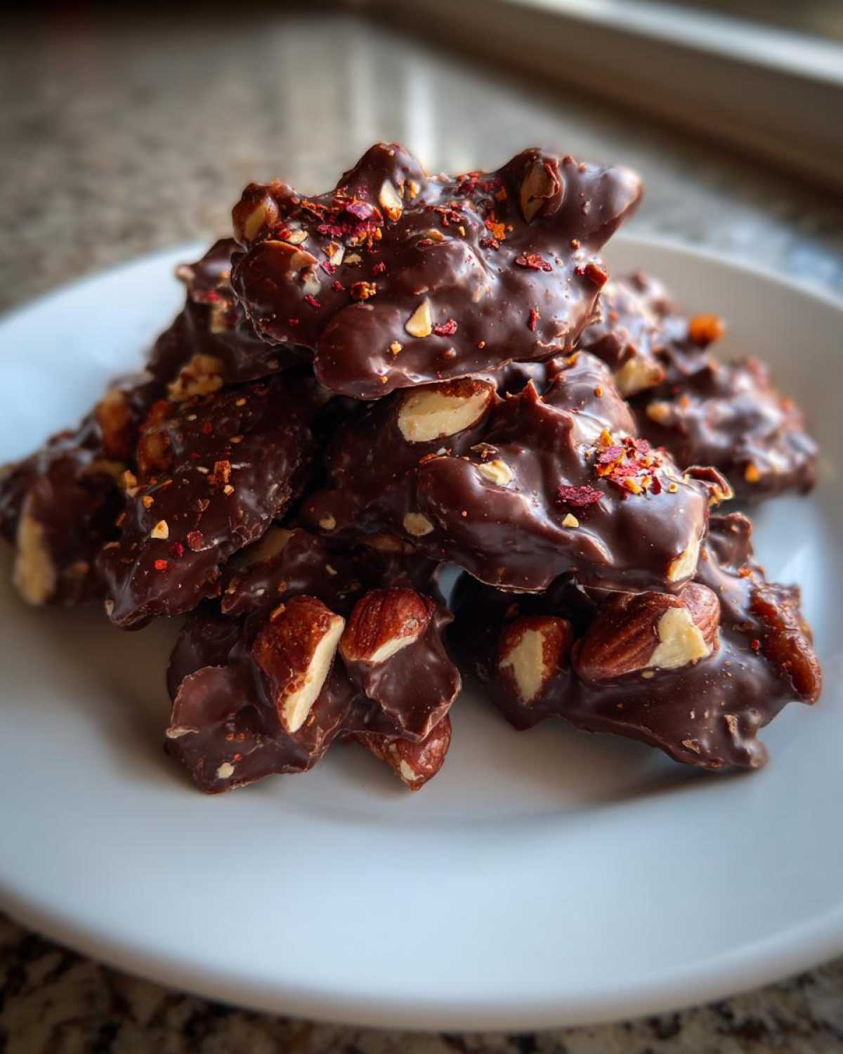 Chili Chocolate Nut Clusters - detail 1
