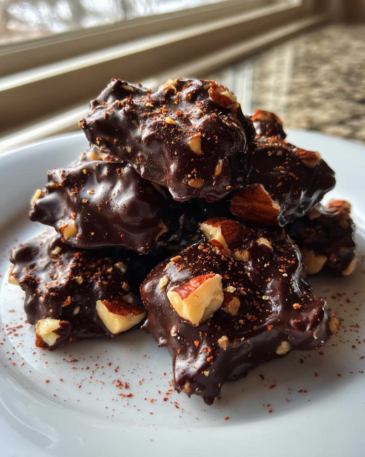 Chili Chocolate Nut Clusters - detail 3