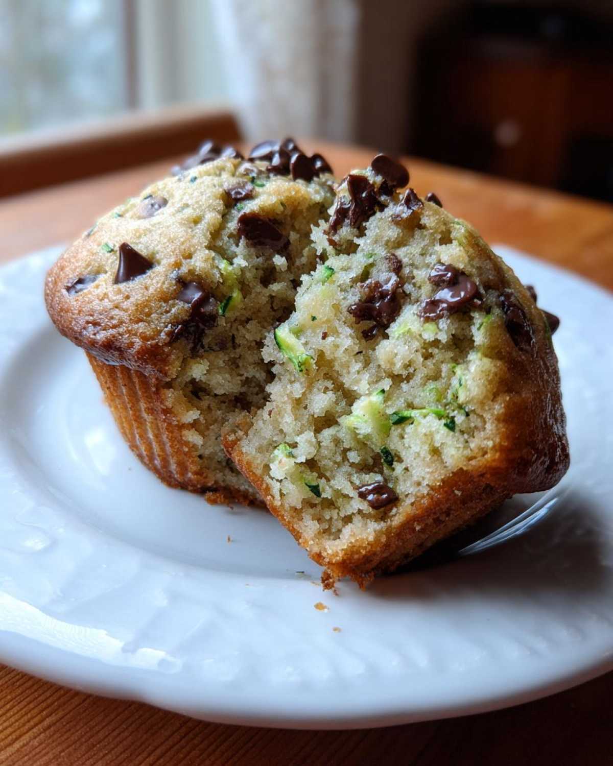 Chocolate chip zucchini muffins - detail 2