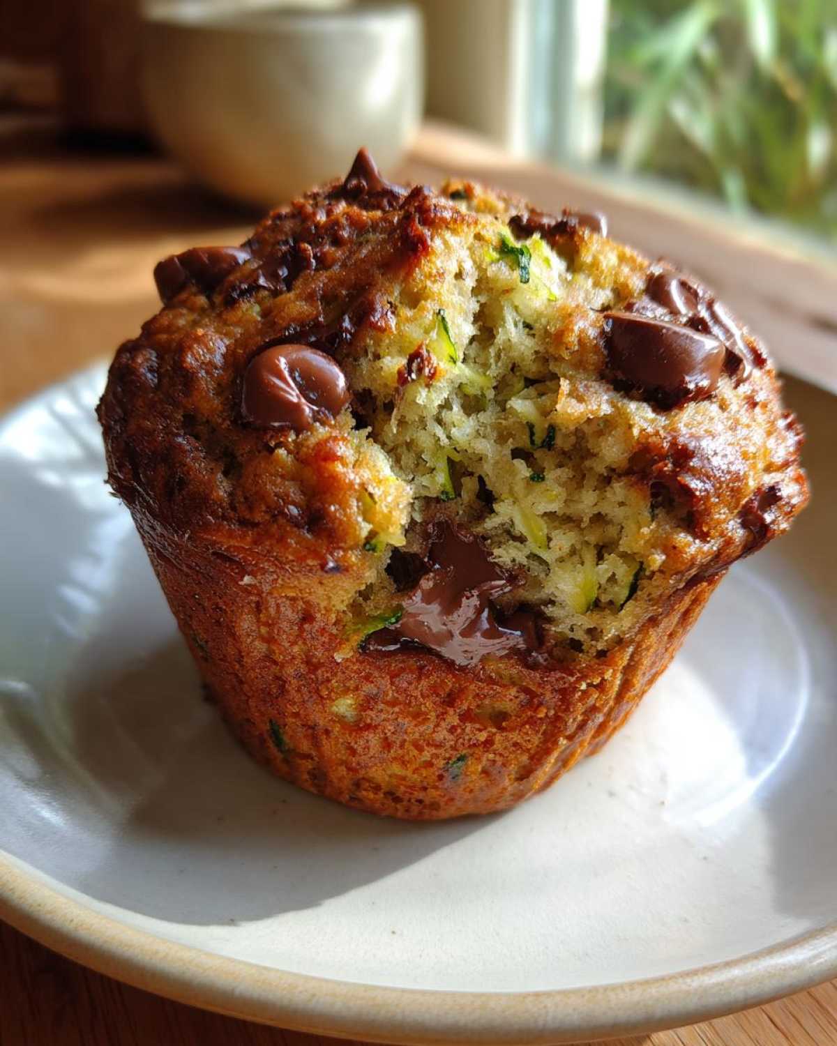 Chocolate chip zucchini muffins - detail 3