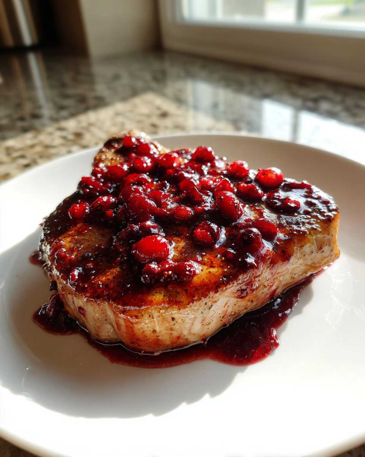 Cranberry Dijon Glazed Pork Chops - detail 2
