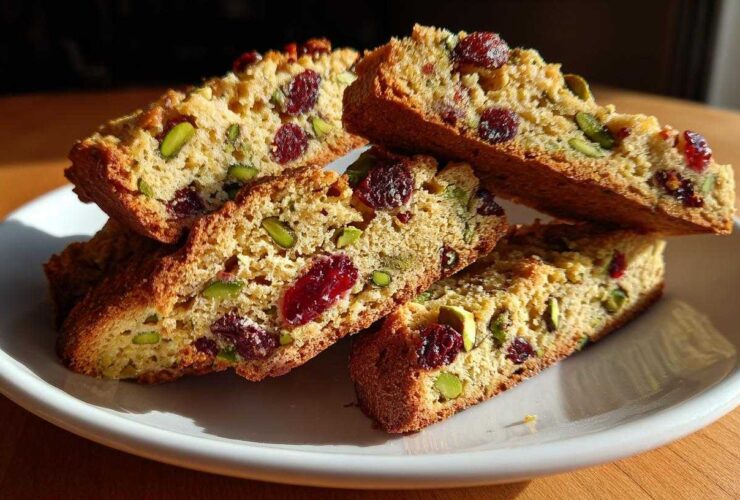 Crunchy Pistachio Cranberry Biscotti