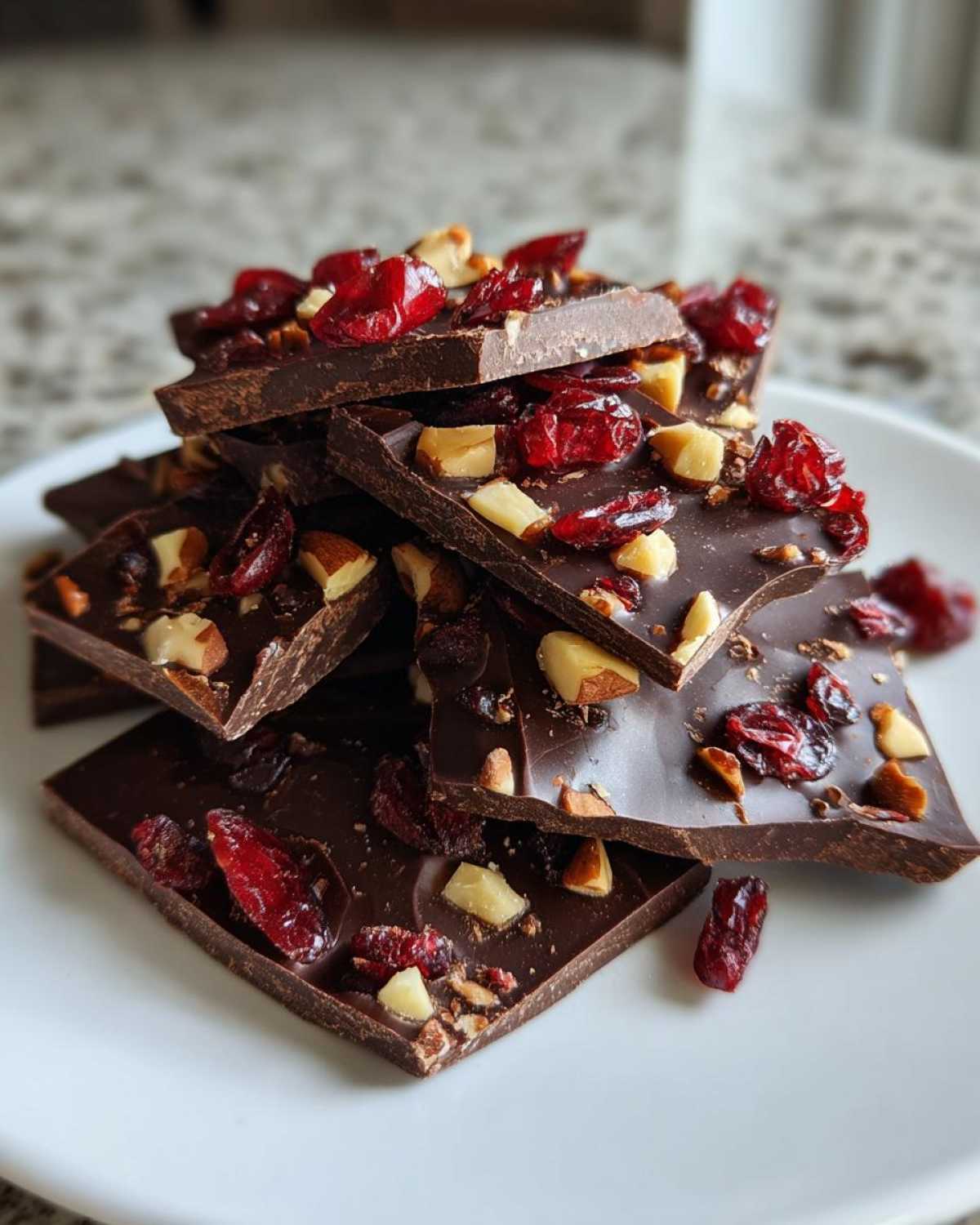 Dark Chocolate Bark with Cranberries - detail 1
