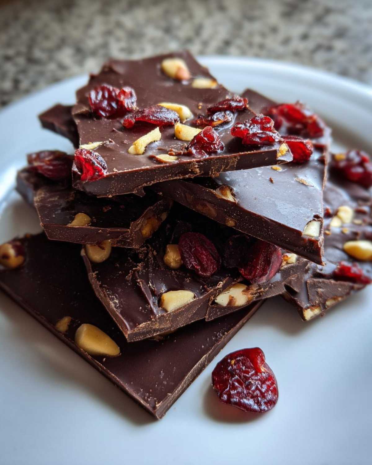 Dark Chocolate Bark with Cranberries - detail 2