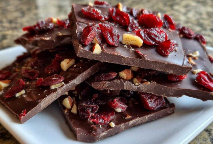 Dark Chocolate Bark with Cranberries
