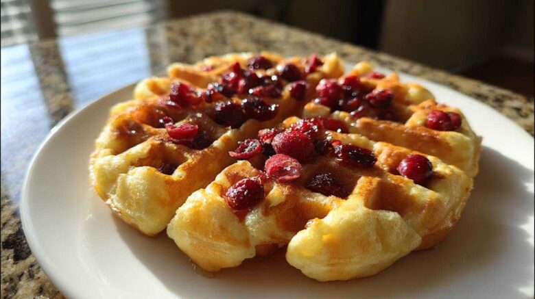 Fluffy Cranberry Orange Waffles