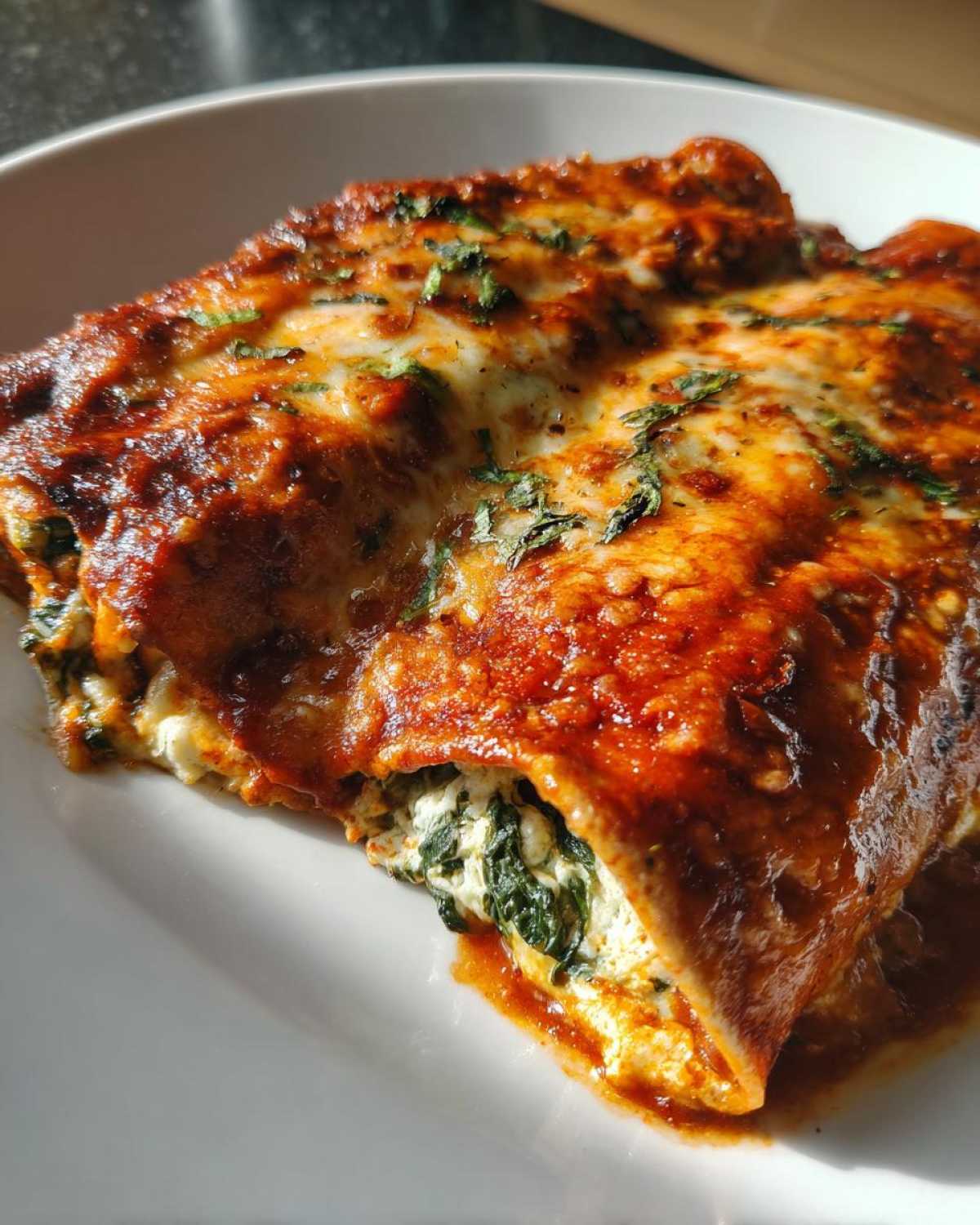Four Cheese Spinach Enchiladas - detail 1