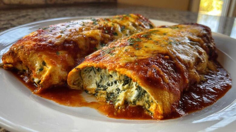 Four Cheese Spinach Enchiladas