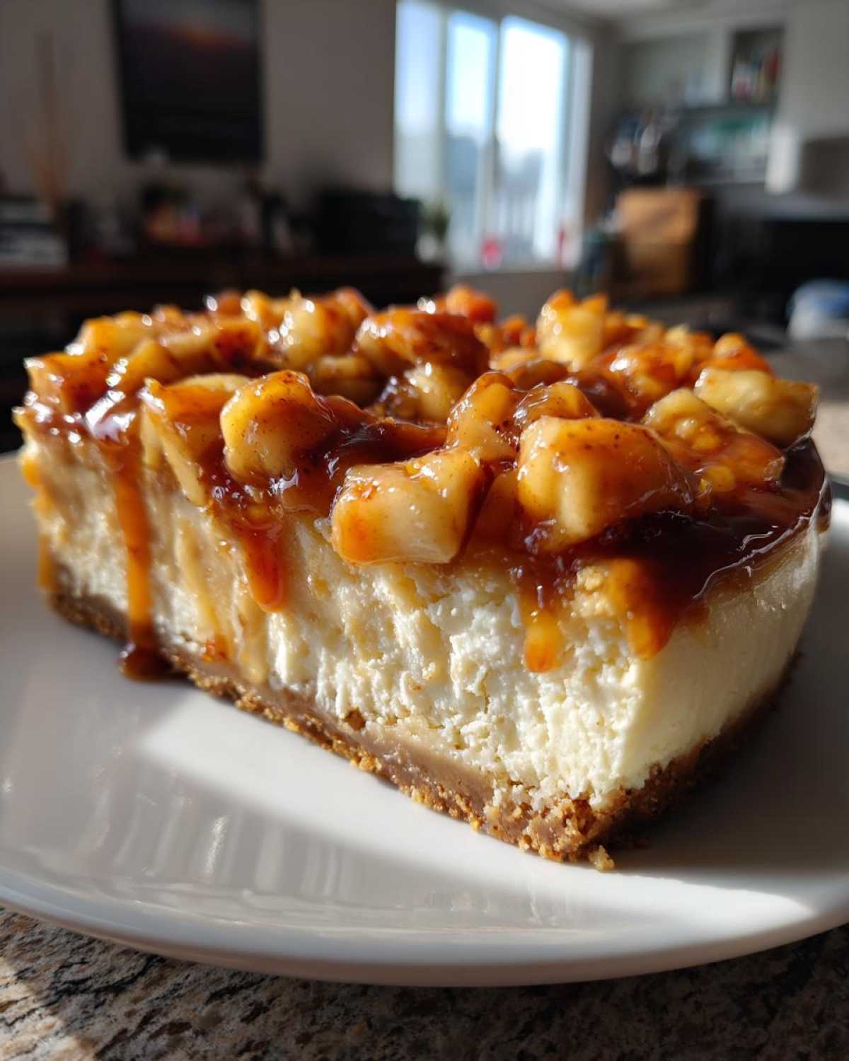 Homemade Caramel Apple Cheesecake - detail 1