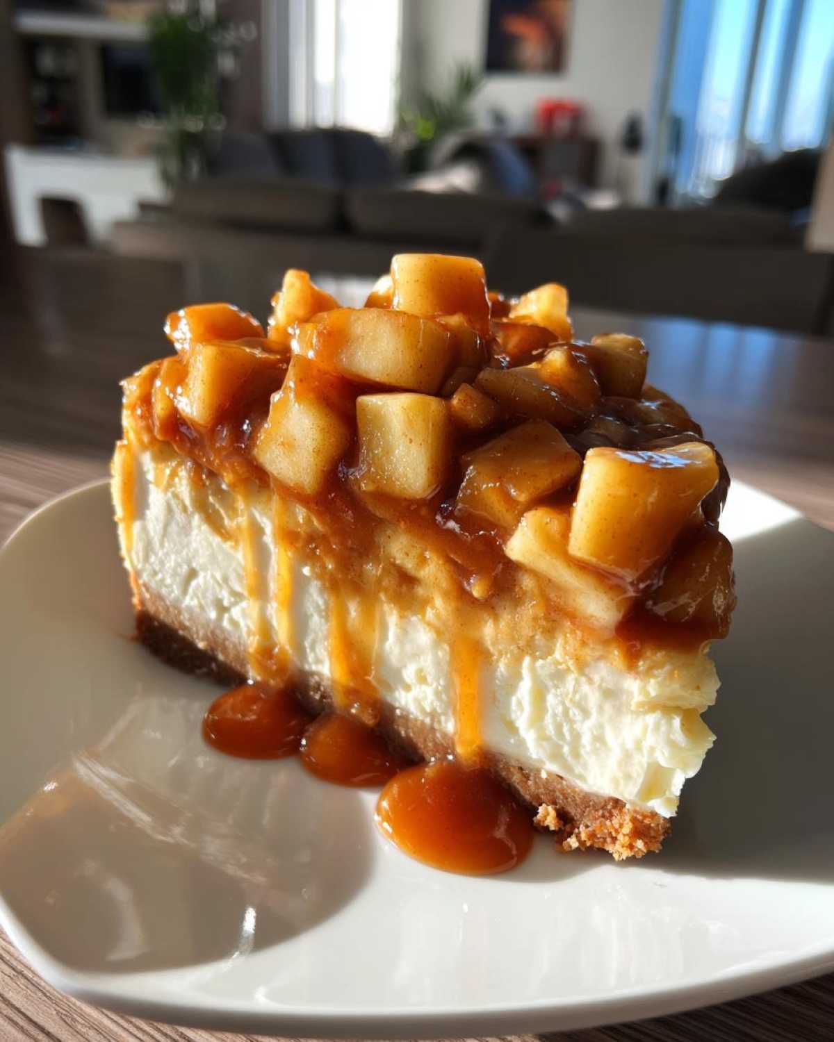 Homemade Caramel Apple Cheesecake - detail 2