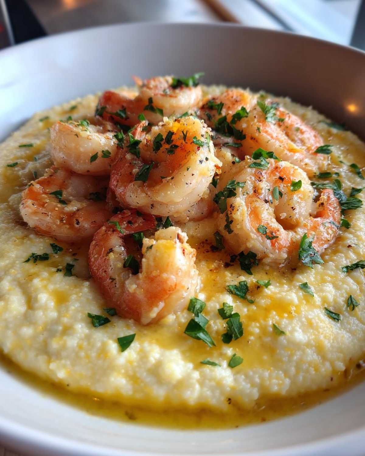 Lemon Garlic Butter Shrimp and Grits - detail 2