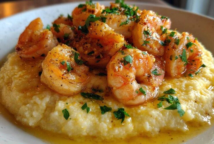Lemon Garlic Butter Shrimp and Grits