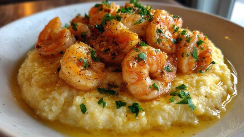 Lemon Garlic Butter Shrimp and Grits