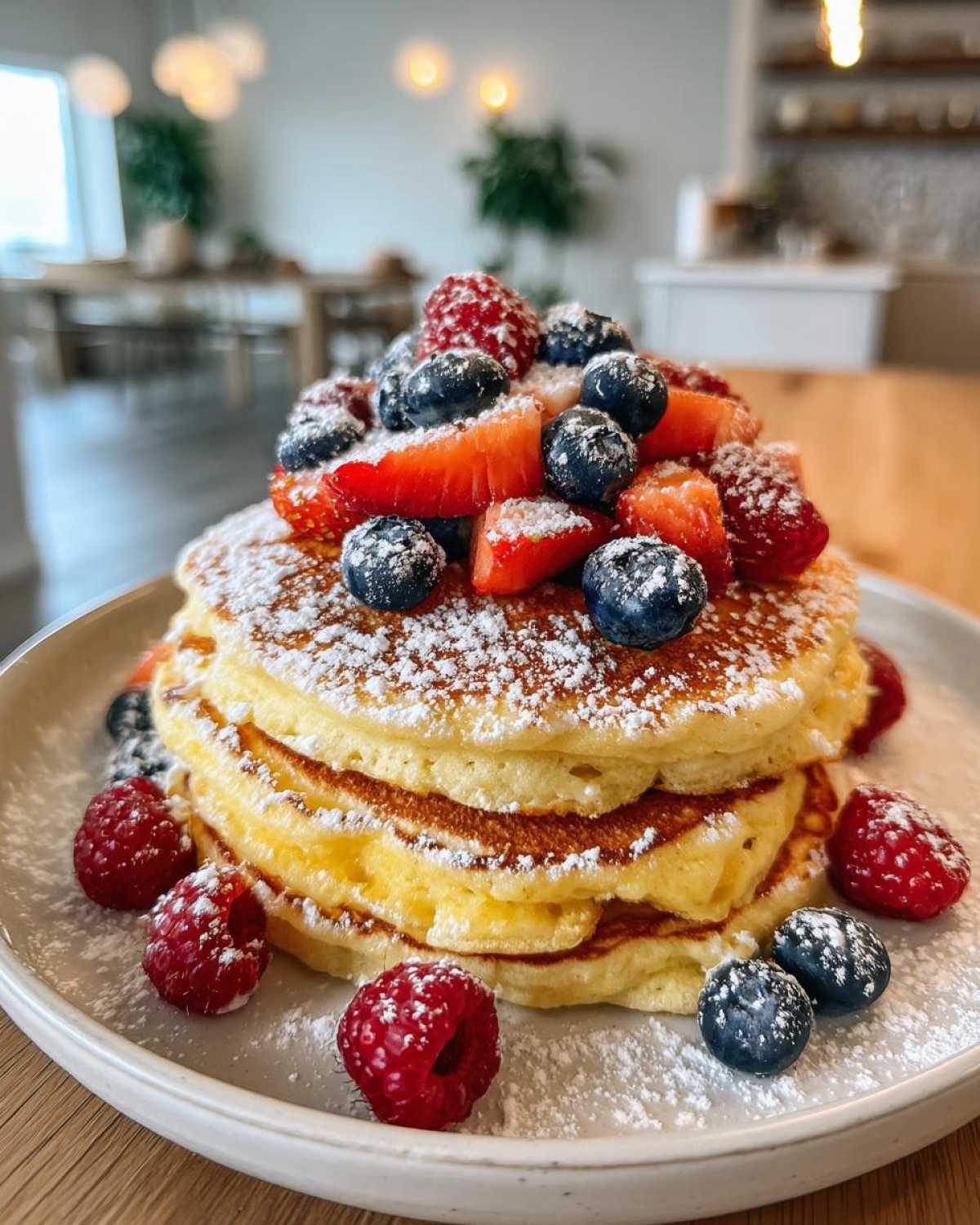 Lemon Ricotta Pancakes with Berries - detail 1