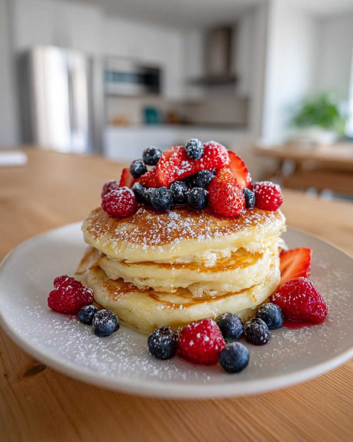 Lemon Ricotta Pancakes with Berries - detail 2
