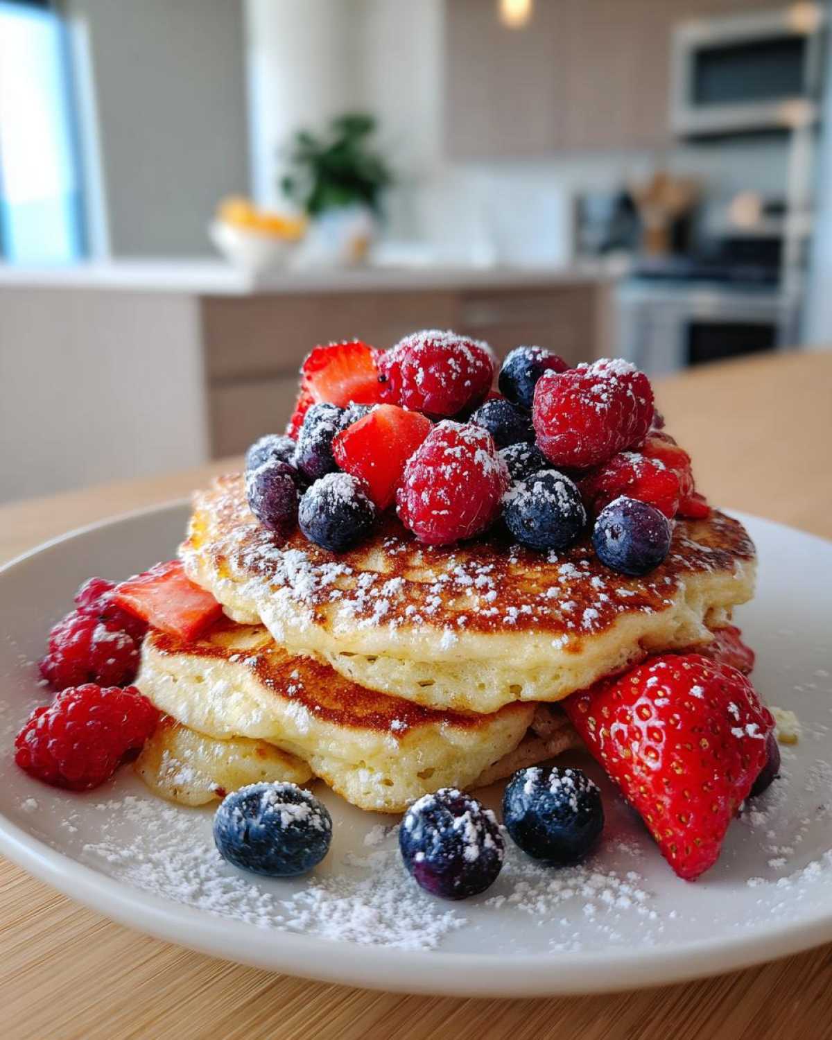 Lemon Ricotta Pancakes with Berries - detail 3