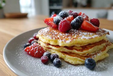 Lemon Ricotta Pancakes with Berries
