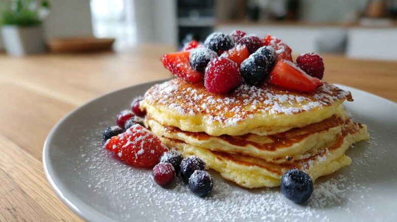 Lemon Ricotta Pancakes with Berries