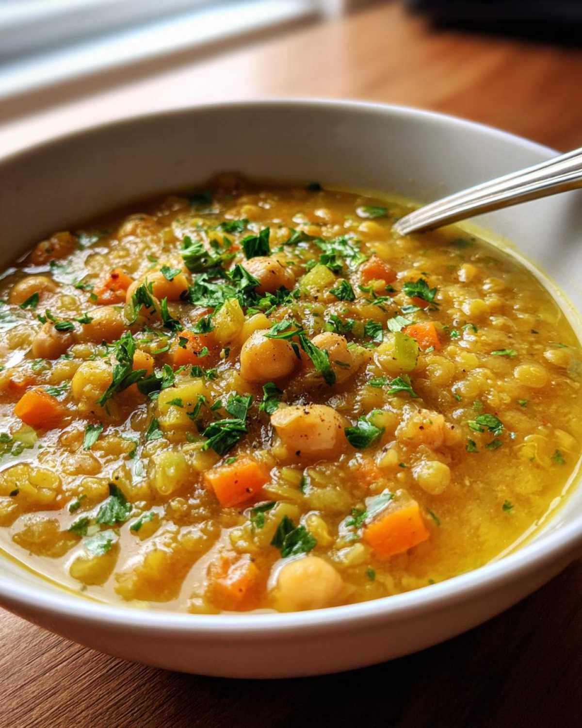 Lemony Chickpea Lentil Soup - detail 2
